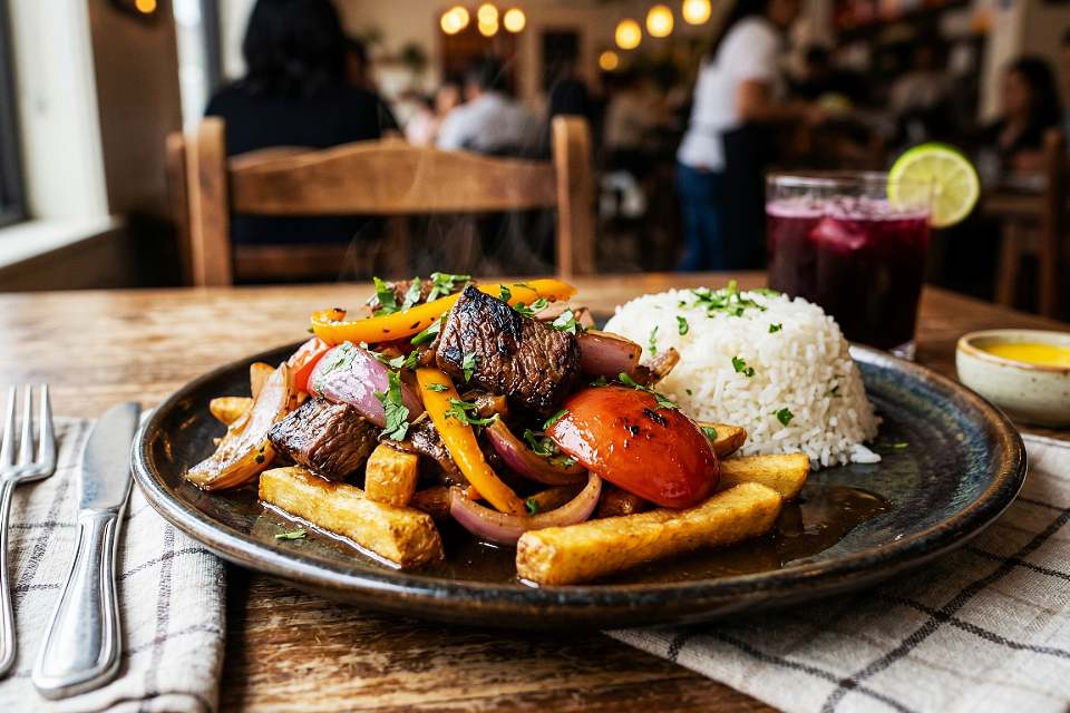 Lomo saltado con papas fritas | Cocatambo
