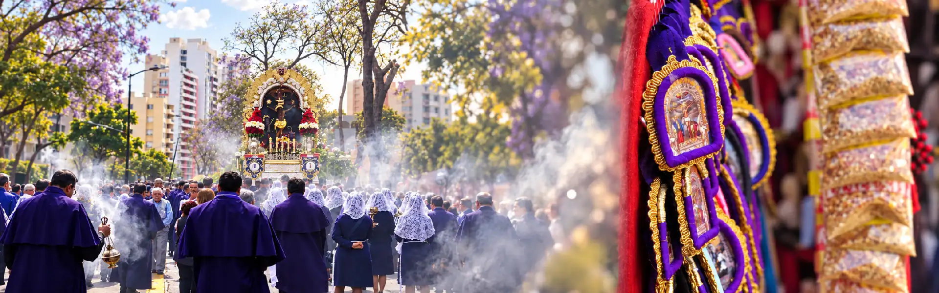 Procesión y escapularios morados | Cocatambo