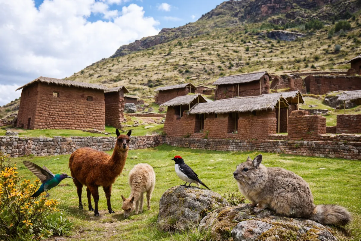 La zona de Lamay y Huchuy Qosqo es apreciada por su fauna andina, donde pueden observarse vizcachas, aves de montaña, colibríes y camélidos a lo largo de senderos poco transitados.