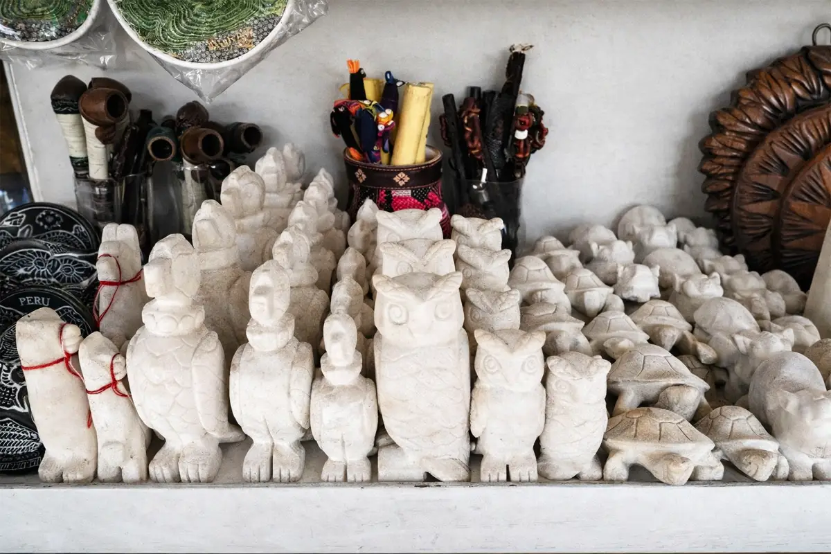 Esculturas de sal que se expenden como recuerdos de las Salinera de Maras