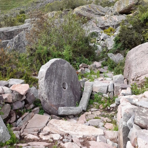 Una de las famosas ruedas de las canteras de Cachiccata