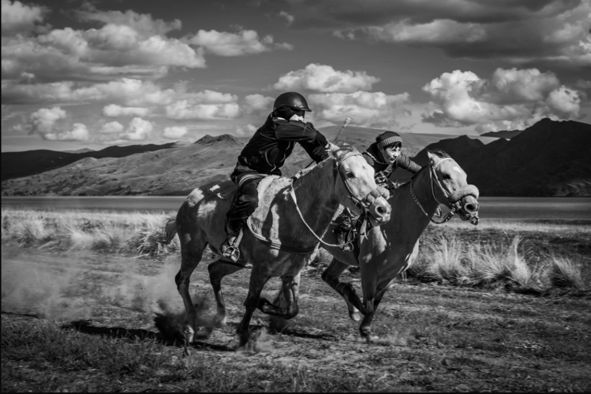 Fotografía sobre las carreras de caballos