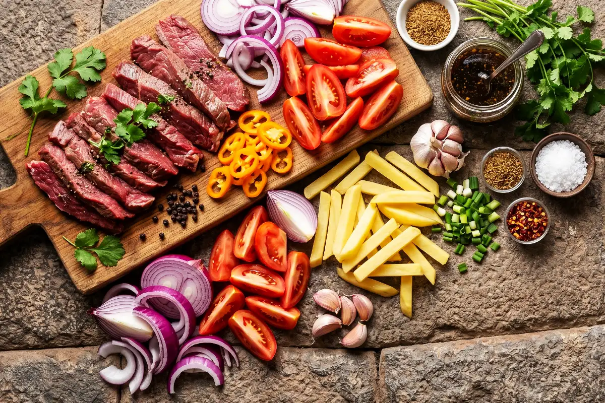 Ingredientes del lomo saltado peruano | Cocatambo