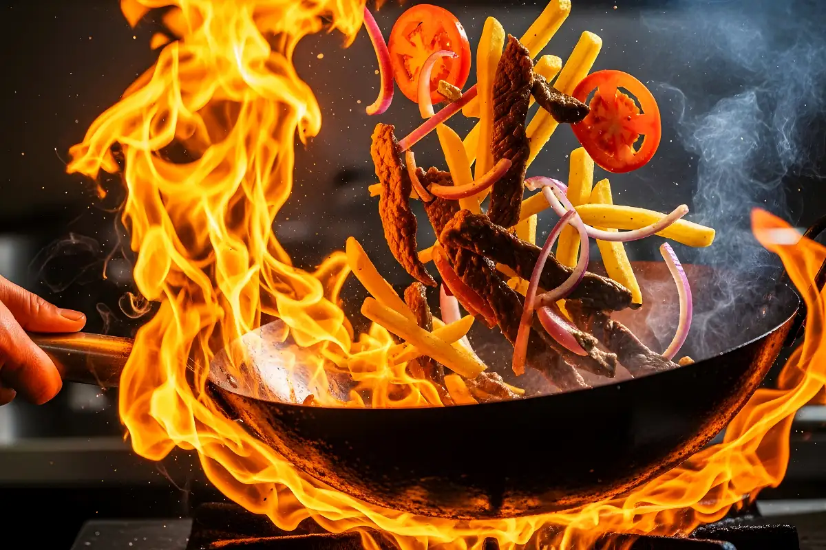 Técnica del lomo saltado al wok | Cocatambo