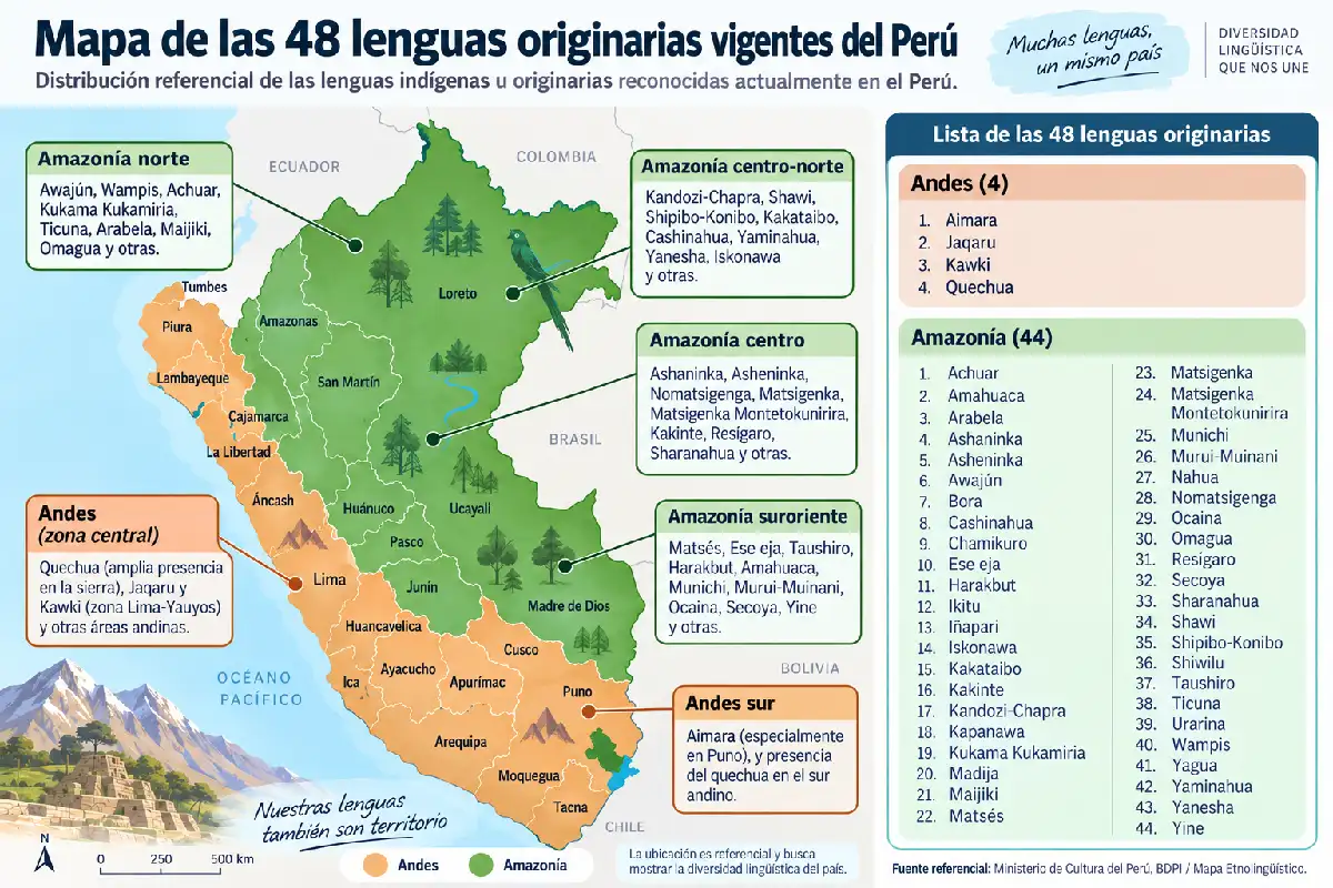 Mapa de lenguas originarias del Perú | Cocatambo