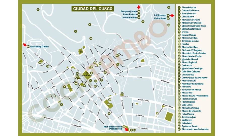 Mapa Turístico del Cusco