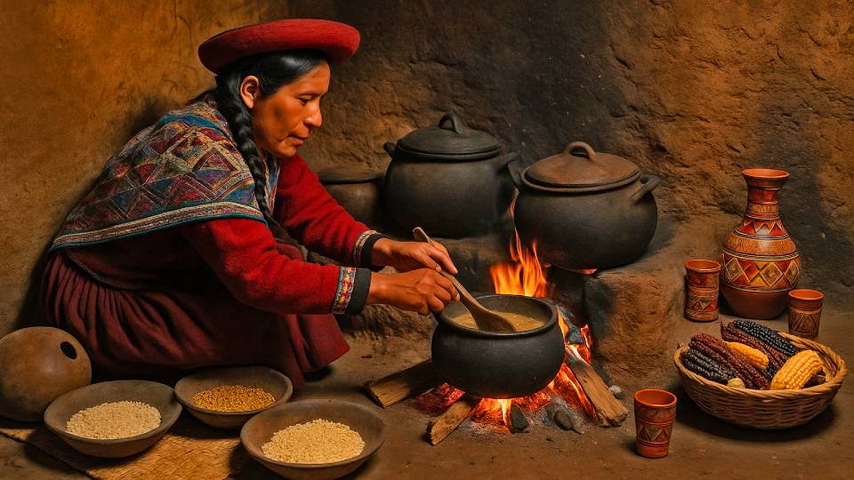 Cocción de alimentos en ollas de arcilla