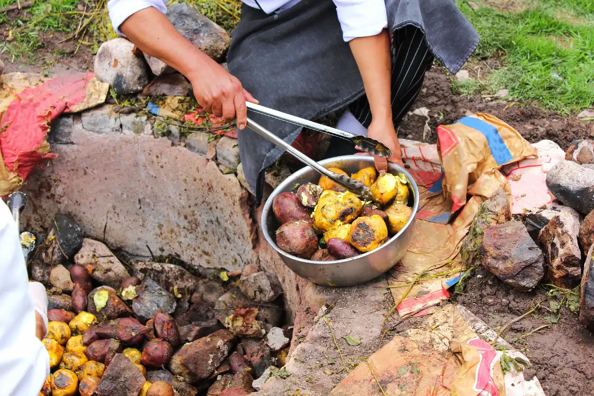 Retiro de papas de pachamanca | Cocatambo