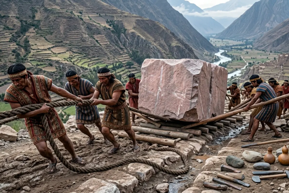 Transporte de bloques de piedra